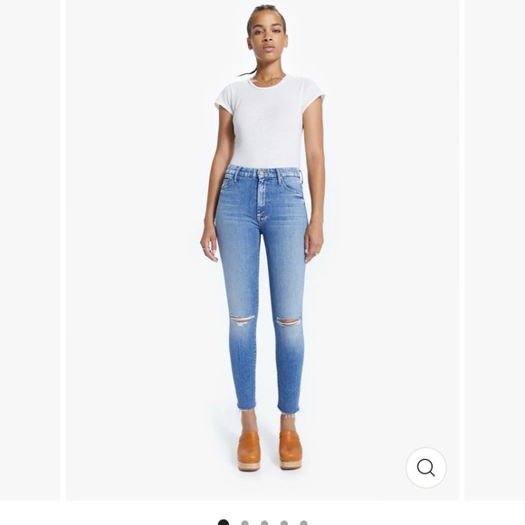 MOTHER High Waisted Looker Ankle Fray Jeans 28 - Picture 1 of 10